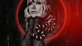 Avril Lavigne mit Hörnern und Schlange. Albumcover für Ferienhaus-Verwaltung?