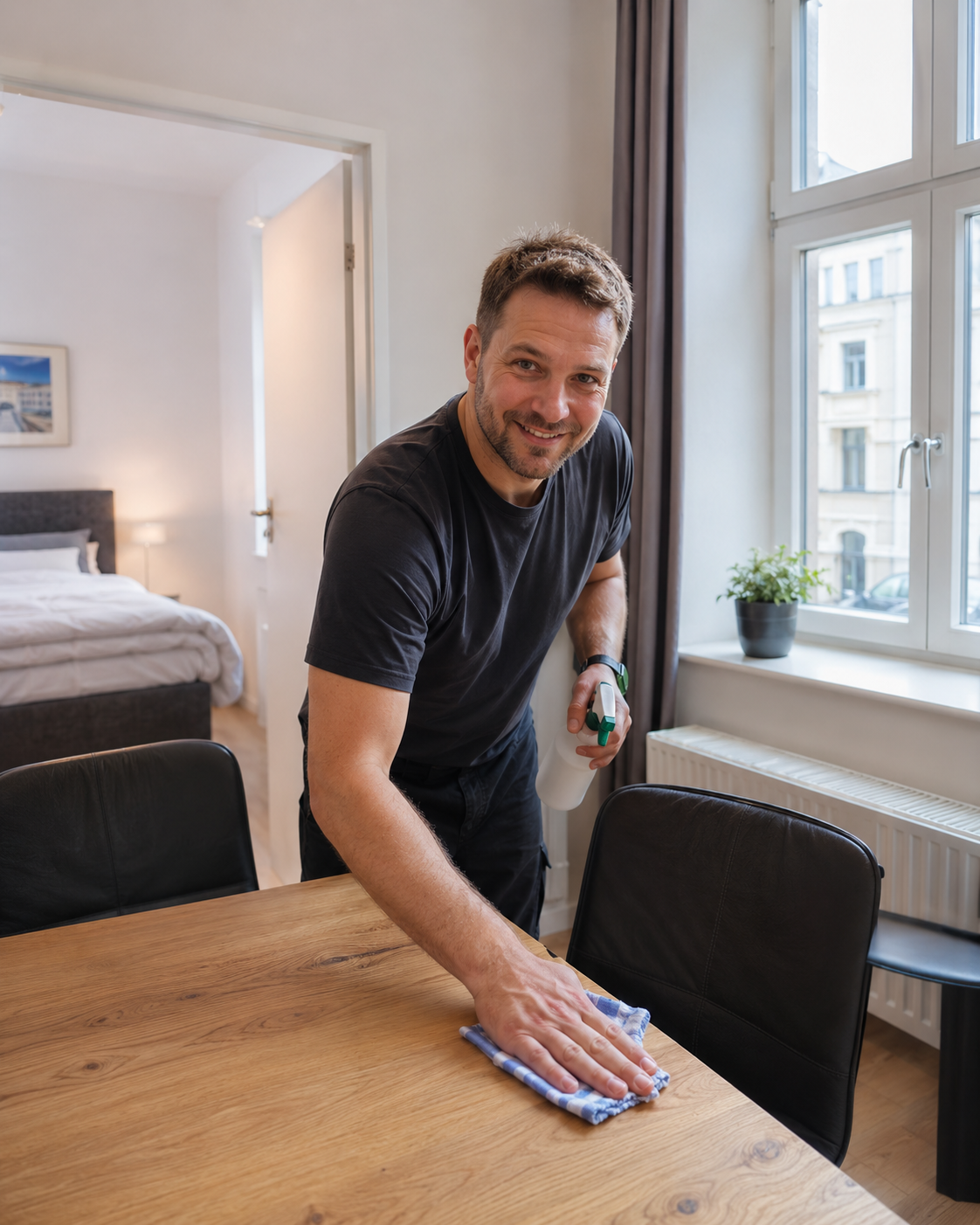 Vor-Ort-Team von Favorent an einer Ferienwohnung in Potsdam