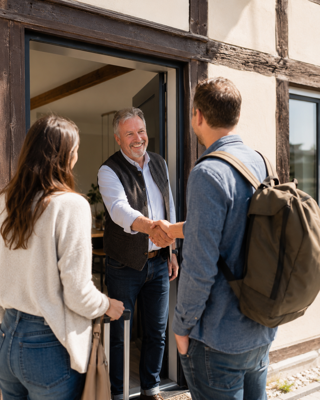 Vor-Ort-Team von Favorent an einer Ferienwohnung in Rothenburg ob der Tauber