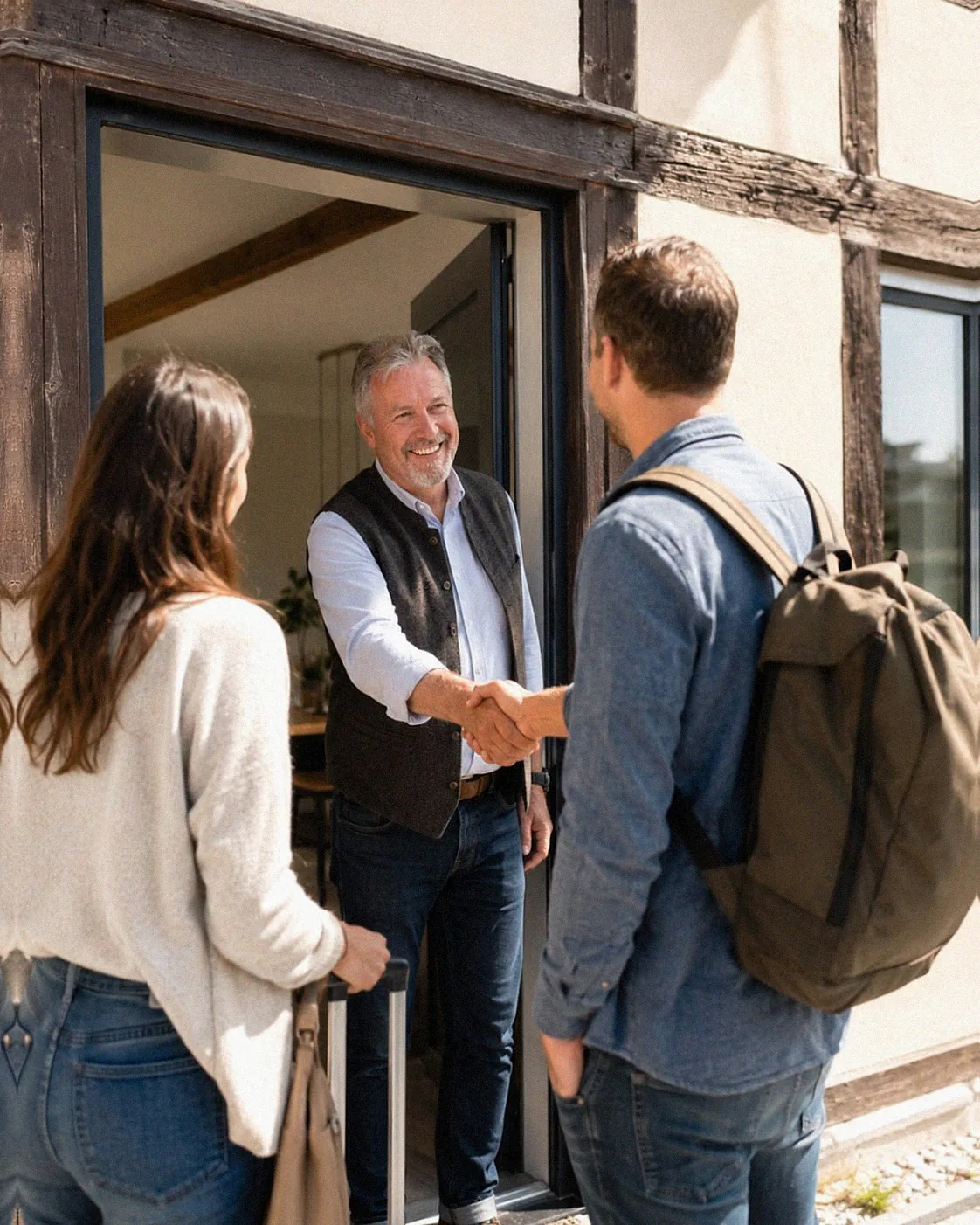 Vor-Ort-Team von Favorent an einer Ferienwohnung in Rothenburg ob der Tauber