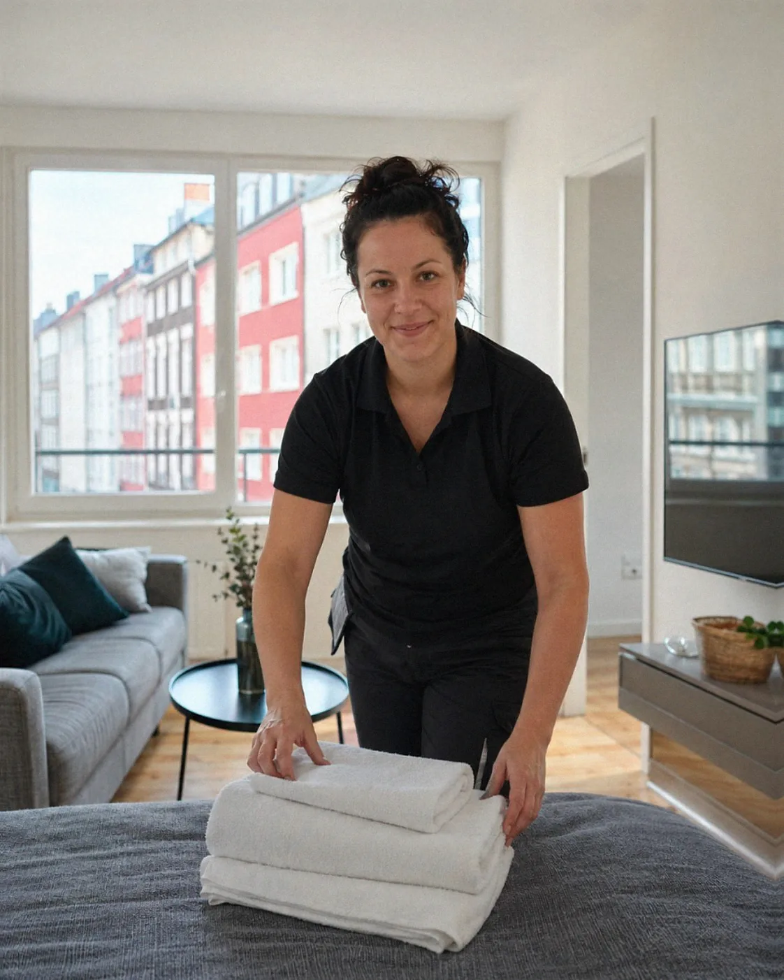 Favorent-Service: digitaler, mehrsprachiger Check-in an einer Düsseldorfer Stadtwohnung