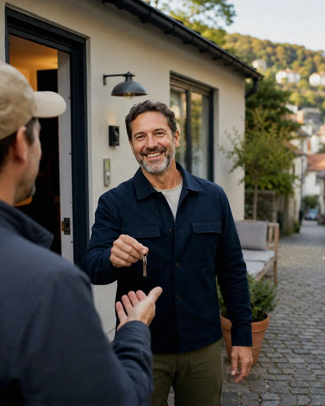 Vor-Ort-Team von Favorent an einer Ferienwohnung in Heidelberg