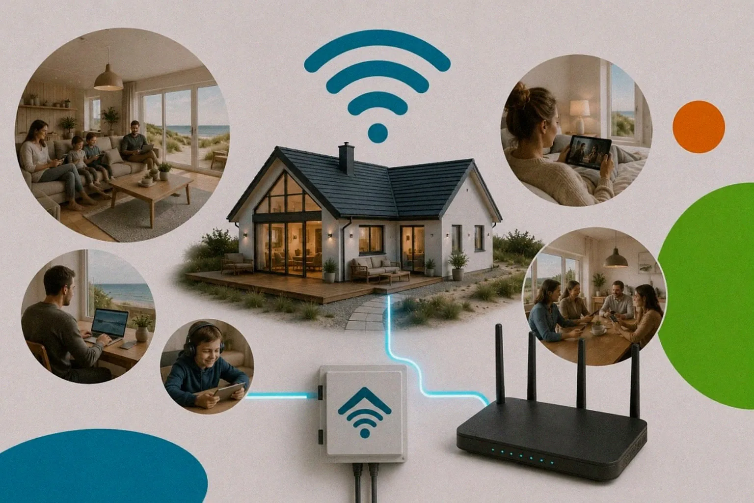 Ein Ferienhaus mit WLAN-Anbindung, das Favorent für eine reibungslose Verwaltung der Ferienimmobilie nutzt.